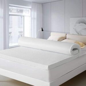 West Home Memory Foam (Visco) Mattress Topper (L x W x H) 180 x 210 x 5 cm With Removable Knitted Fabric Cover - 5 Years Brand Warranty