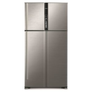 Hitachi 990 Liter Top Mount Refrigerator, Double Door, Inverter Compressor, Dual Fan Cooling, LED Panel, Color Brilliant Silver Model -  RV990PUK1K1BSL - 1 Year Full 10 Years Compressor Warranty.