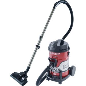 Sharp 21 Liter Drum Vacuum Cleaner, 2100W, Low Noise, Durable Copper Motor, Color Red, Model - ECCA2121  | 1 Year Warranty