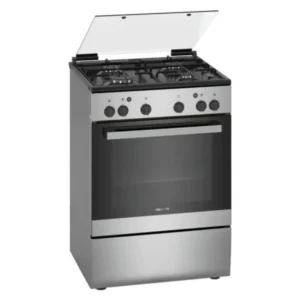 Siemens 4 Burners Gas Cooker, Enamel Cavity, Steel Pan Support, Enamel Cavity, Stainless Steel, 60 cm, Color Silver Model - HG2L10B51M - 1 Year Brand Warranty.