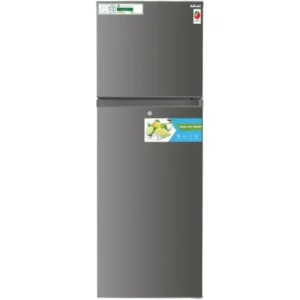AKAI 265 Liter Top Mount Double Door Refrigerator No Frost Titanium Finish LED Light, Digital Control Fast Freezing Color Silver Model - RFMAS265WTA - 1 Year Full 5 Years Compressor Warranty