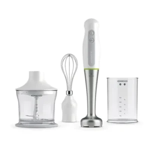 KENWOOD 600W Hand Blender with 500ml Chopper, 500ml Beaker, Whisk, Stainless Steel Wand, Triblade Technology White Model - HDP109WG  - 1 Year Warranty.