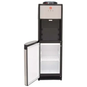 Hoover 3 Tap Top Loading Water Dispenser With Cabinet, 3 Water Spouts for Hot, Cold, Child Safety Lock, Knob Control, Stretched Stainless Cold Tank Black/White Model Hwd-Sc-01S | 1 Year Full 5 Year Compressor Warranty.