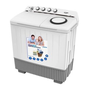 Aftron 20 Kg Twin Tub Semi Automatic Washing Machine High Efficiency Layer Plastic Body Rust Proof Color White Model - AFW20600X - 1 Year Brand Warranty.