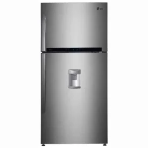 LG 592 Liter Top Mount Refrigerator, Smart Inverter Compressor, 21 Cubic Feet, Dispenser, Hygiene Fresh Filter, Door Cooling, Color Silver Model - GRF882HLHM - International Version.
