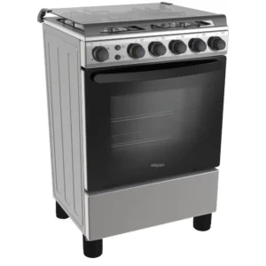 Super General 4 Burners Gas Cooker Freestanding Full Safety Auto Ignition Stainless Steel Size 60 x 60 cm Color Silver Model - SGC601FSN - 1 Year Warranty.