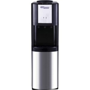 Super General 3 Tap Hot and Cold Water Dispenser Free Standing with Cabinet Color Black/Silver Model SGL2271 | 1 Year Full 5 Year Compressor Warranty.