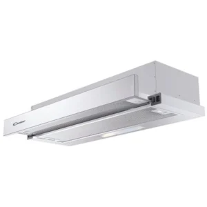 Candy Telescopic Hood LED Lights Aluminium Filter Push Button 90 x 60 cm Silver Model  CBT9240/3X - 1 Year Warranty.