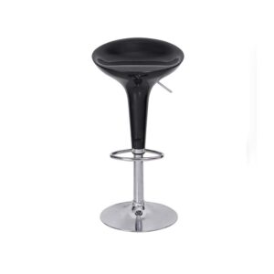 Galaxy Design PVC Plastic Bar Stool with Adjustable Height – Black