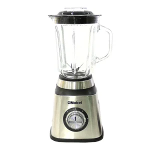 Nobel 2 in 1 Blender Grinder, Stainless Steel Base, 1.5L Glass Jar & Grinder, 2 Speeds, Overheat Protection, LED Light, Powerful Motor Silver Model - NB515CRI  - 1 Year Warranty.