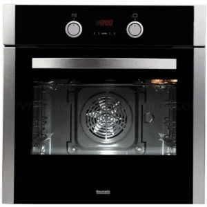 Baumatic 60cm Electric Oven, 8 Functions, Touch LED Programmer, 69L , Black Glass Finish Silver Model BMEO6E8PM | 1 Year Full Warranty.