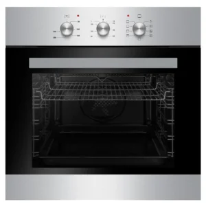 Baumatic 60cm Electric Oven, 8 Functions, Mechanical Count Down Timer, 65L , Black Glass Finish Silver Model BMEO6E8MM | 1 Year Full Warranty.
