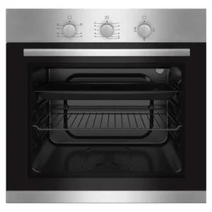 Baumatic Gas Oven, 3 Functions, Static Gas Oven with Gas Grill, Mechanical Timer, Glass Finish 60 x 60 cm Silver Model - PMEO6G3M - 1 Year Warranty.