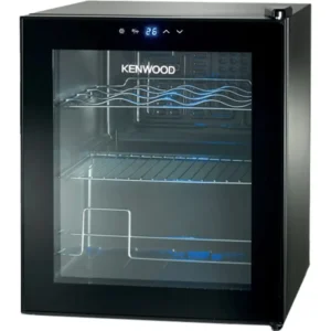 KENWOOD 12 Bottles Wine Cooler Refrigerator with Double Glass Door, Blue Light, Smart Temperature Control Black Model - BCM12.000BK  - 1 Year Full 5 Year Compressor Warranty.