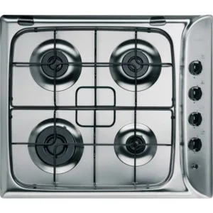 Indesit 4 Gas Burner Built-In Gas Hob, Enamelled Steel, Burners Electronic Ignition, 60 cm, Color Silver Model - PIM-640ASIX-EX - 1 Year Warranty.