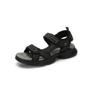 CAMEL Summer Fashion Men Casual Sandals Elastic Lightweight Beach Men's Sandals Men Shoes Decompression Footbed Man Flats Black Color