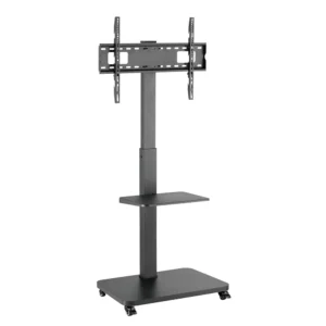 Galaxy Storage-Savvy TV Floor Cart Most 37" to 75" Screen, Weight Capacity 40kg Black Model - SH 19FS  - 1 Year Warranty