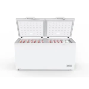 Nobel 625 Liter  Double Door Chest Freezer Aluminum Inside External Handle With Outside Condensor White Model -  NCF625 -  1 Year Full 5 Year Compressor Warranty.