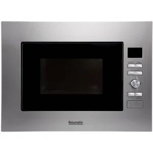 Baumatic 28 Liter Built In Microwave Oven LED Display With Digital Dial Control, Multi Power Levels, Frameless Design Silver Model - BMEMWBI28SS - 1 Year Warranty.