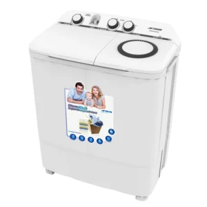 Aftron 7 Kg Twin Tub Semi Automatic Washing Machine Air Dry Function Rust Proof Body Knob Controlled Draining System Color White Model - AFW76100X - 1 Year Brand Warranty.