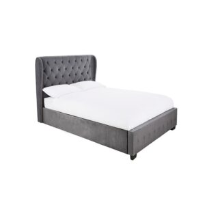 Galaxy Design Velvet Double Bed (120x190) Color Grey