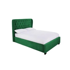 Galaxy Design Velvet King Size (180x190) Bed Green Color