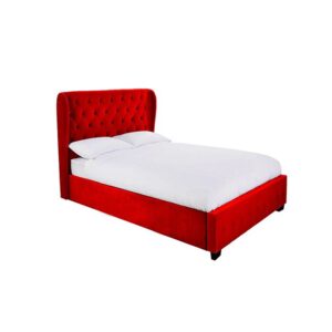 Velvet Single Bed (100x200) Color Red By Texas Furniture