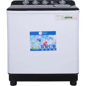 Afra 12 kg Top Load Semi Automatic Twin-Tub Washing Machine, 6.5 kg Spin Capacity, 600W Motor, White Model - AF-1203TTWBK - 1 Year Warranty