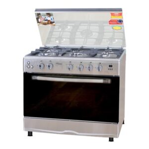 Super General 90X60 cm 5 Gas Burners Free standing Gas Cooker Steel finish Model - SGC960FS | 1 Year Warranty.