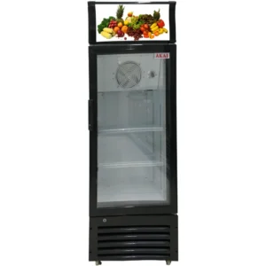 Akai 370L Single Door Upright Beverage Showcase, Energy-saving, low-noise, White/Black Model SCMA-370A | 1 Year Full 5 Years Compressor Warranty