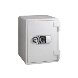 GALAXY DESIGN Fire Resistant Safe, Digital & Key Lock, White YES-031DK