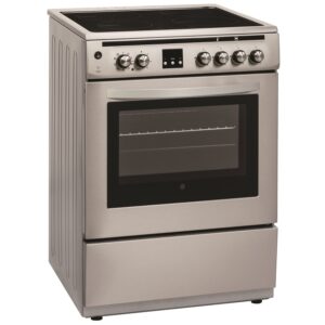 Hoover 60x60 cm Ceramic Cooker 4 Cooking Zones Electric Oven & Grill Free Standing Stainless Steel Model FVC66-01S | 1 Year Full Warranty.