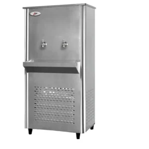Milton 2 Tap Water Cooler 25 Gallons Heavy Duty Faucets Stainless Steel Color Silver Model - ME25T2SS - 1 Year Full 5 Year Compressor Warranty.