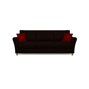 Galaxy Design Opera 3-Seater Sofa – Stylish Design, 100% Poly Cotton Fabric, Pure Wood Base, Dark Brown GDVS-3060-37S3