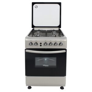 Super General 4-Burner Freestanding Gas-Cooker Full-Safety Gas Oven with Rotisserie, Automatic Ignition 60 x 60 x 85 cm Silver Model- SGC6470MSFS | 1 Year Full Warranty.