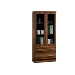 Galaxy Design Furniture - 2-Door Display Cabinet Walnut Brown