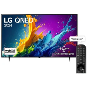 LG 75 Inch QNED 4K Smart TV, QNED80 Series, AI Magic Remote, HDR10, webOS24, Color Black Model - 75QNED80T6B.AMAE - 1 Year Warranty.