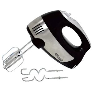 Super General 300 watts Turbo Function Hand Mixer with Safety Device Chrome beater Black/Silver Model SGHM82SD | 1 Year Warranty.