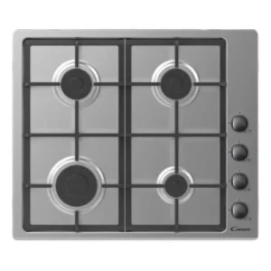 Candy 4 Burner Gas Hob Built In Cast iron 60x60 cm Color Silver Model - CHG6BRXLPG - 1 Year Brand Warranty.