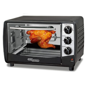 Super General 28L Electric Oven, Grill & Rotisserie Compact Oven, 1500W, Twist Knobs to control Temperature and Time, Durable, Heat Resistant, Black  Model SGE0030KR | 1 Year Warranty.