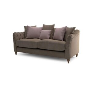 Galaxy Design Raffles Series 3-Seater Sofa - Velvet Fabric, Pure Wood Base, Light Brown Color GDFRFL-564-15