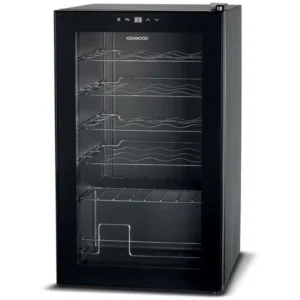 Kenwood 24 Bottles Wine Cooler Refrigerator With Double Glass Door, Blue Light, Smart Temperature Control Black Model - Bcm24.000Bk - 1 Year Full 5 Year Compressor Warranty.