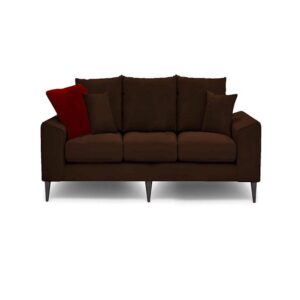 Galaxy Design Velvet Series Quartz Design 3-Seater Sofa - Velvet Fabric, Pure Wood Base, Brown Color GDF-VLVQS-602-21