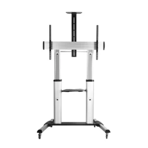 Galaxy Manual Lifting Height Adjustable Ultra-Large Display TV Stand Most 60" - 100" Screen, Up to 100kg Capacity Silver /Black Model - SH 666TW -1 Year Warranty