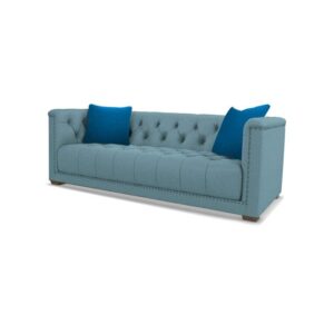 Galaxy Design Trafalgar 3-Seater Sofa - Attractive Design, 100% Poly Cotton Fabric, Pure Wood Base, Light Greyish Blue Color GDFTRG-3060-11