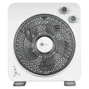 AFRA Electric Box Fan, 45W, 5 Blades, 3 Speeds, Portable, White, Model AF-1045WT - 2 Year Warranty