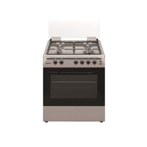 Aftron 60x60cm 4 Burner Gas Cooker And Oven Silver Model- AFGR6070SFSD | 1 Year Full Warranty.