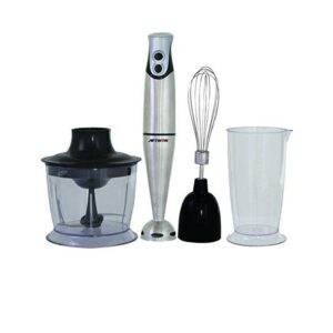 Aftron 600 Watts 4 in 1 blender set Hand Blender With Beaker And Chopper Stainless Steel Blades Silver Model - AFHB9305S - 1 Year Warranty.