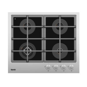 Baumatic 4 Burner Gas Hob Built In Auto Ignition 60 x 60 cm Color Black Model - BMEH6GBLSS - 1 Year Warranty.