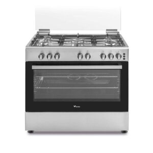Veneto 90 X 60 cm 5 Gas Burners Free Standing Cooker with Cast Iron Pan Support – Stainless Steel Model: C3X96G5VCF.VN